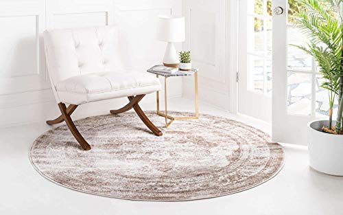 Unique Loom Sofia Collection Area Rug - Salle Garnier (4' 1" Round, Beige/ Ivory)