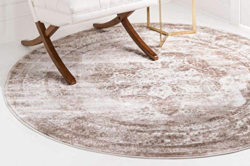 Unique Loom Sofia Collection Area Rug - Salle Garnier (4' 1" Round, Beige/ Ivory)