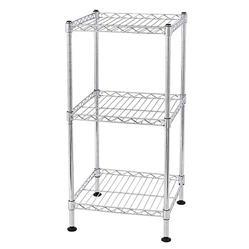 DLGJPA 3-Shelf Storage Heavy Steel Wire Shelving Unit,Silver