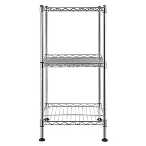 DLGJPA 3-Shelf Storage Heavy Steel Wire Shelving Unit,Silver