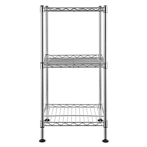 DLGJPA 3-Shelf Storage Heavy Steel Wire Shelving Unit,Silver