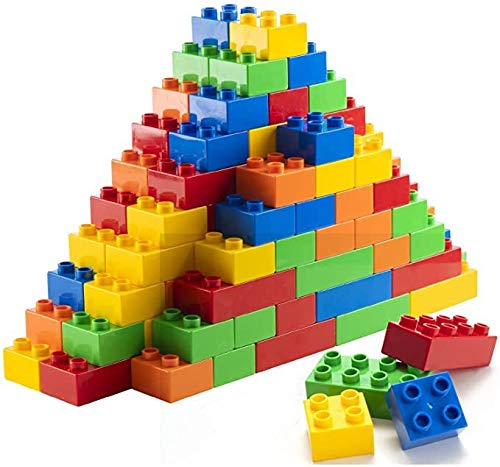 PREXTEX Building Blocks for Toddlers 1-3+ (100 Mega Blocks) Large Toy Blocks Compatible with Most Major Brands - Kids Toys Gift Set for All Ages (Boys & Girls)