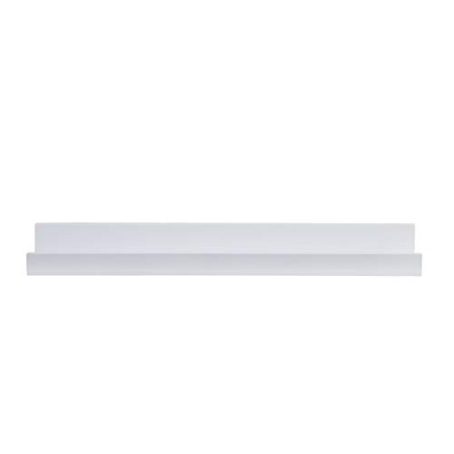 Melannco Floating MDF Photo Ledge for Bedroom, Living Room, Bathroom, Kitchen, Nursery, 18-Inch, White