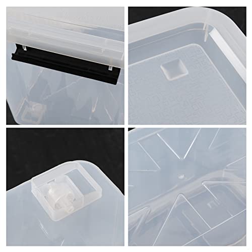 Tyminin 4 Packs 70 L Large Plastic Storage Box, Clear Storage Bin with Wheels