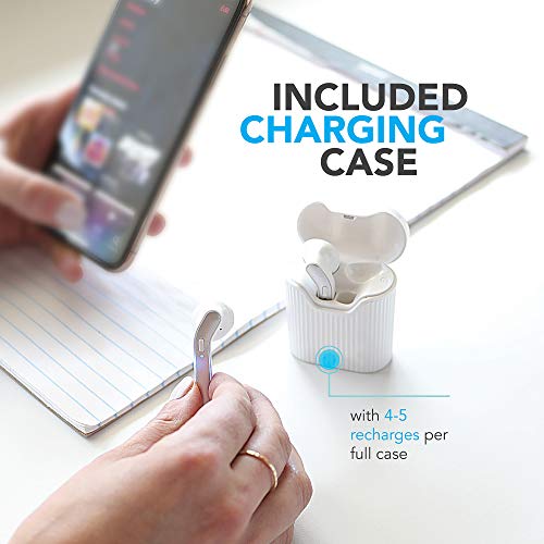 Wireless Gear Bluetooth 5.0 True Wireless Stereo Earbuds with Charging Case, White/Gray