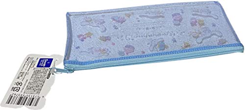 FRIEND Sanrio Cinnamoroll Flat Vinyl Glitter Pouch 20×10 cm Zipper Pen Accessories Case Bag (Happy)