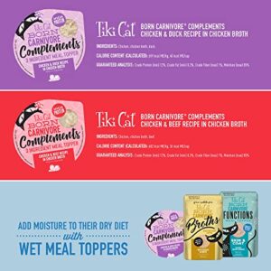 Tiki Cat Wet Food Complements - Hydrating Grain Free Meal Toppers - Variety Pack Recipes 2.1 oz. Servings 10 Pack