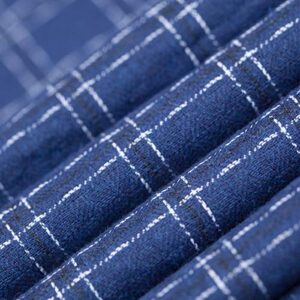 Cotton Blue Plaid Fabric by The Yard DIY Cotton Craft Sewing Fabric Decorative Fabric for Upholstery and Home Accents, 1 Yards，57"x36"