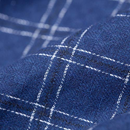 Cotton Blue Plaid Fabric by The Yard DIY Cotton Craft Sewing Fabric Decorative Fabric for Upholstery and Home Accents, 1 Yards，57"x36"