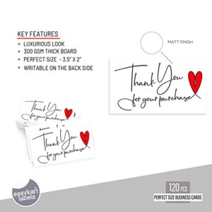 Easykart 120 Thank You For Your Purchase Cards | 300 Gsm Thick Board | Business Card sized | Highly Recommended For Small Business Owners (1 PACK)