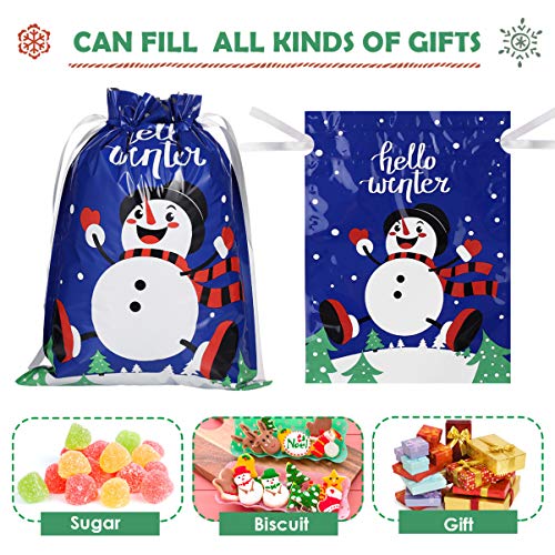 30PCS Christmas Drawstring Gift Bags Assorted Sizes Christmas Gift Wrapping Bags For Christmas Party Classroom Party Gift Giving