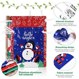 30PCS Christmas Drawstring Gift Bags Assorted Sizes Christmas Gift Wrapping Bags For Christmas Party Classroom Party Gift Giving