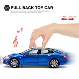 MiniToy Toy Car Model S Alloy Model Cars Pull Back Vehicles 1/32 Scale Car Toys for Toddlers Kids(Blue)