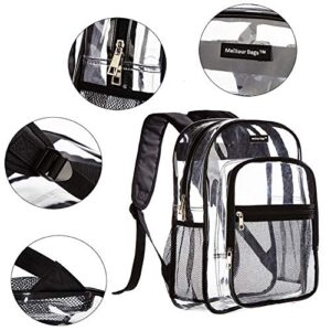 Meilleur Heavy Duty Clear Backpack Multi-Pocket Reinforced Padded Straps Book Clear Bag Backpack Transparent Durable School Bag Ideal for Mobile Laptop Casual Daypacks Adults