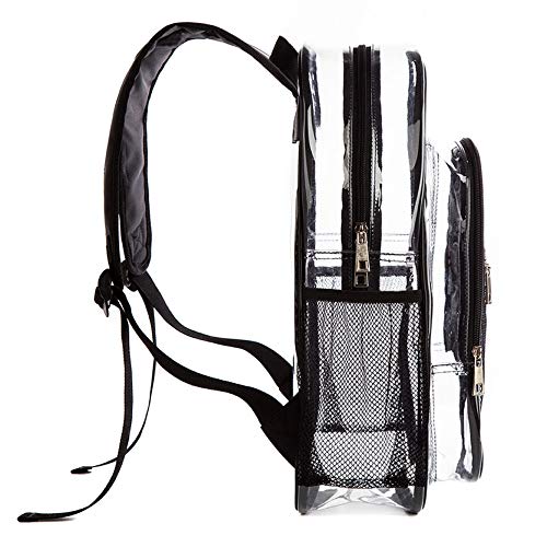 Meilleur Heavy Duty Clear Backpack Multi-Pocket Reinforced Padded Straps Book Clear Bag Backpack Transparent Durable School Bag Ideal for Mobile Laptop Casual Daypacks Adults