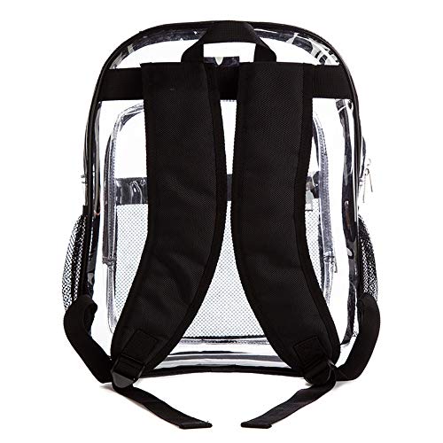 Meilleur Heavy Duty Clear Backpack Multi-Pocket Reinforced Padded Straps Book Clear Bag Backpack Transparent Durable School Bag Ideal for Mobile Laptop Casual Daypacks Adults