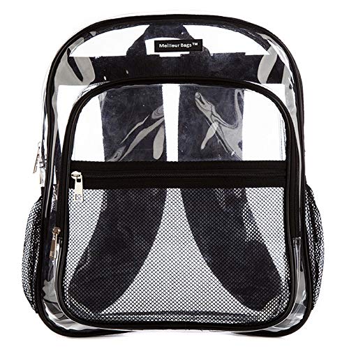 Meilleur Heavy Duty Clear Backpack Multi-Pocket Reinforced Padded Straps Book Clear Bag Backpack Transparent Durable School Bag Ideal for Mobile Laptop Casual Daypacks Adults