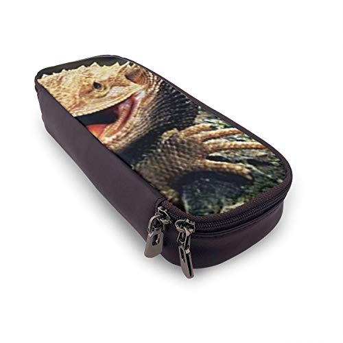 NiYoung Fashion Big Capacity Pencil Pen Case Stationery Box Desk Organizer with Zipper Storage Pouch Holder for School & Office Supplies - Funny Bearded Dragon Lizards