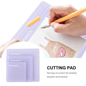 ARTIBETTER 3pcs PVC Cutting Mat Translucent Grip Fabric Quilting Cut Mat Durable Non Slip Square Cutting Mat Pad for Scrapbooking Sewing 6x6cm 8x8cm 10x10cm