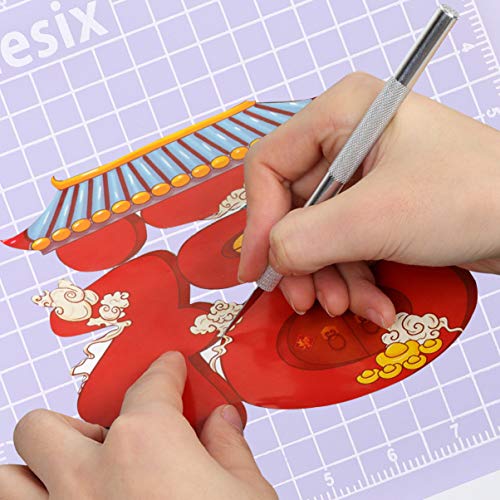 ARTIBETTER 3pcs PVC Cutting Mat Translucent Grip Fabric Quilting Cut Mat Durable Non Slip Square Cutting Mat Pad for Scrapbooking Sewing 6x6cm 8x8cm 10x10cm