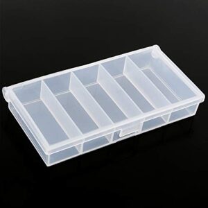 OriGlam 9.5cm / 3.74inch 5 Grids Clear Plastic Organizer Box Storage Container Box, Storage Clear Jewelry Box, Plastic Bead Storage Container Organizer Box