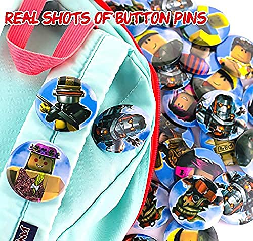 VIdeo Games Party Favors, 74Pcs Video Game Birthday Decorations Kit Include 12 Bracelets,12 Button Pins, 50 Stickers Party Supplies for Boys and Girls