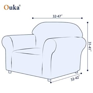 Ouka 1-Piece Slipcover, Superior Stretch Sofa Cover for 1-Seat, Soft Furniture Protector with Elastic Bottom(Wine, Small)