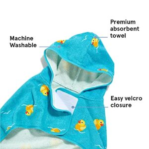 Barkbox Premium Absorbent Hooded Dog Bathrobe Towel - Quick Drying Pet Towel for Bath & Beach Trips - Luxurious & Soft Bathrobe Towel for Dogs of All Breeds - Rubber Duck - Large