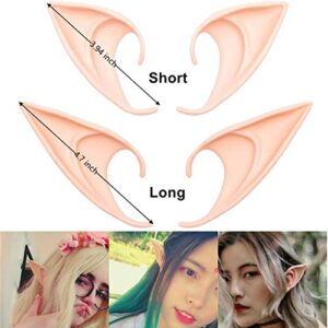 GREAT&LUCKY Cosplay Fairy Pixie Elf Ears - Soft Pointed Tips Anime Party Dress Up Costume Masquerade Accessories for Halloween Christmas Party ,2 Pair