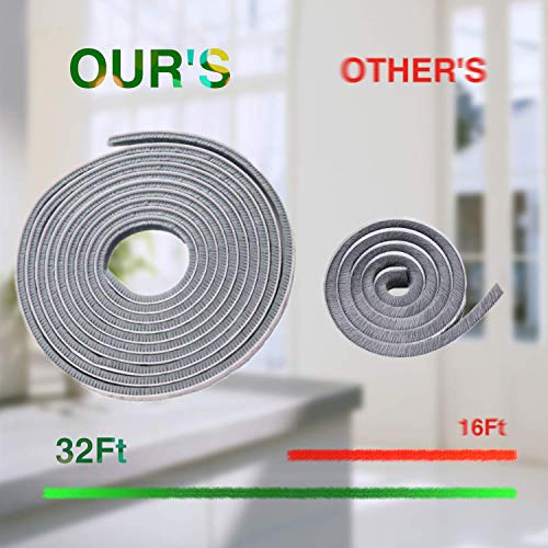 32.8 Ft Self Adhesive Seal Strip Weatherstrip for Windows and Doors House Soundproofing,Windproof,Dustproof,Stronger Stickiness,0.35 Wide X 0.2 inch Thick.