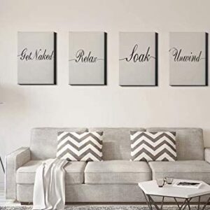 HERYNLRN Wall Art Painting Wash Soak Relax Unwind Bathroom Decor Sign Set of Four Photos Unframed Canvas Prints Looking Poster for Living Room,Bedroom Home Decoration,8"x10"