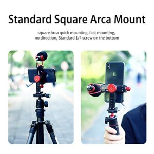 Cell Phone Tripod Mount, ULANZI ST-14 Smartphone Tripod Mount Adapter Aluminum with Cold Shoe, 360° Cell Phone Stand Holder Clamp for iPhone 13 12 11 Max Pro iPhone X XR Xs 6 7 Plus
