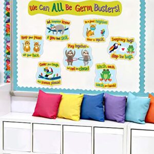 Carson-Dellosa One World Social Distancing Germ Busters Bulletin Board Set, Carson Dellosa Classroom Decorations, 9 Pieces (110512)