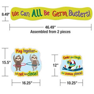 Carson-Dellosa One World Social Distancing Germ Busters Bulletin Board Set, Carson Dellosa Classroom Decorations, 9 Pieces (110512)