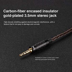 okcsc T4 2pin 0.75mm Earphones Cable IEM Headphones Upgrade Replacement Cable 8 Cores 6N OCC Copper Wires with 3.5mm Stereo Jack Plug-0.75mm,3.5mm Plug