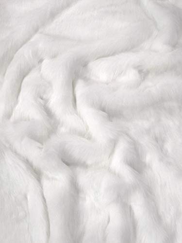 Solid Arctic Fox Fur Fabric Sold by The Yard DIY Coats Costumes Scarfs Rugs Accessories Fashion (White)