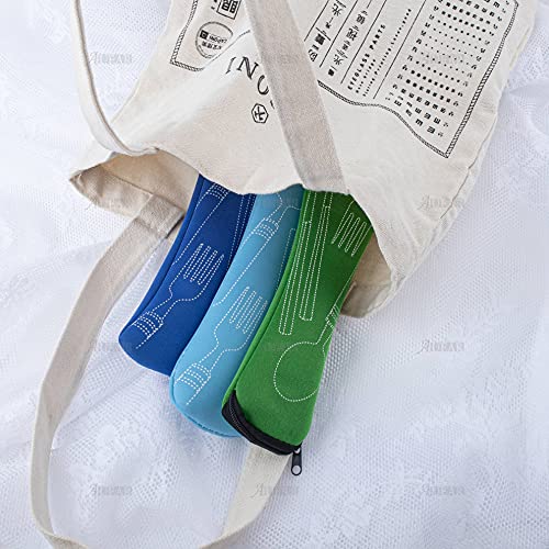 AUEAR, 5 Pack Utensil Case for Lunch Bag Travel Tableware Storage Box Silverware Holder Container for Lunch Box Pouch Reusable Flatware Knife Fork Zipper Bags for Camping