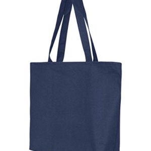 shop4ever® Mother of the Bride Heavy Canvas Tote with Zipper Reusable Shopping Bag 12 oz Navy 1 Pack