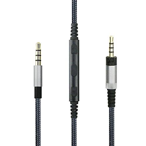 NewFantasia Headphone Cord Audio Cable for Sennheiser HD4.40, HD 4.40 BT, HD4.50, HD 4.50 BTNC, HD4.30i, HD400S Headphone, Remote Volume Control Inline Mic for for Apple Devices