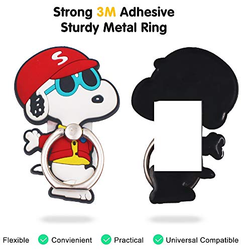 FINEX 3 Pcs Set Snoopy 2-in-1 Mobile Cell Smart Phone Kickstand Finger Ring and Holder Stand Grip for iPhone Samsung Android