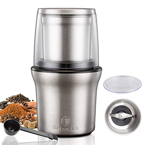 DR MILLS DM-7412N Coffee Grinder Electric,Coffee Grinder,spice grinder electric, detachable cup, Blade & cup made with SUS304 stianlees steel,200w small food grinder grain grinder