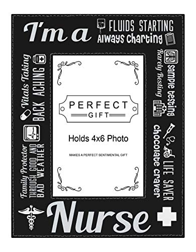 ThisWear Inspirational Nurse Appreciation Frame I'm A Nurse 4x6 Leatherette Photo Frame Black