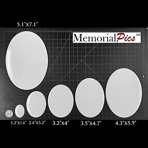 Custom Ceramic Picture for Headstone | Personalized Porcelain Photo Memorial Plaque for Tombstones | Waterproof Grave Decoration | Oval (3.2"x4")