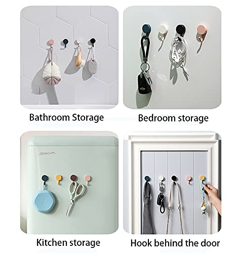 40 Pack ,Wall Hooks for Hanging, Self adhesive hooks Removable wall hangers Hooks for Office Bathroom Kitchen Waterproof and Oil Proof Without Nails