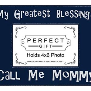 ThisWear Mother Daughter Frame My Greatest Blessings Call Me Mommy 4x6 Leatherette Photo Frame Navy