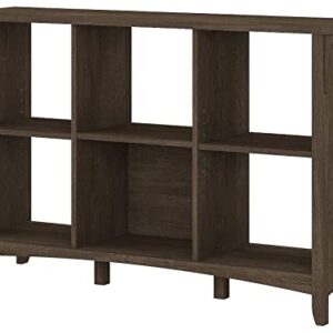 Bush Furniture Salinas Cube Shelf and Bookcase | Display Cabinet with 6 Shelves in Ash Brown | Modern Storage Cabinet with Open Bookshelf for Library, Office, Living Room, Bedroom and More