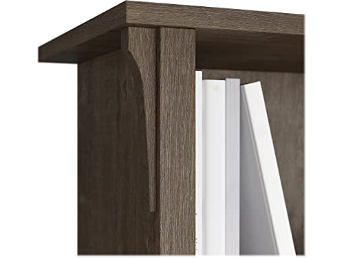 Bush Furniture Salinas Cube Shelf and Bookcase | Display Cabinet with 6 Shelves in Ash Brown | Modern Storage Cabinet with Open Bookshelf for Library, Office, Living Room, Bedroom and More