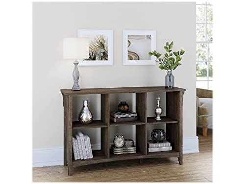 Bush Furniture Salinas Cube Shelf and Bookcase | Display Cabinet with 6 Shelves in Ash Brown | Modern Storage Cabinet with Open Bookshelf for Library, Office, Living Room, Bedroom and More