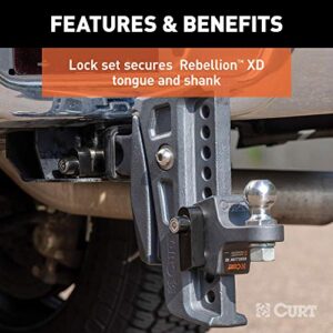 CURT 45932 Rebellion XD Tongue and Hitch Lock Set, 2 or 2-1/2-Inch Receiver