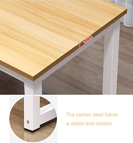 Computer Desk Modern Sturdy Office Desk,Pc Laptop Table Writing Table for Home Office Workstation,Waterpoof Maple & Metal Steel Frame